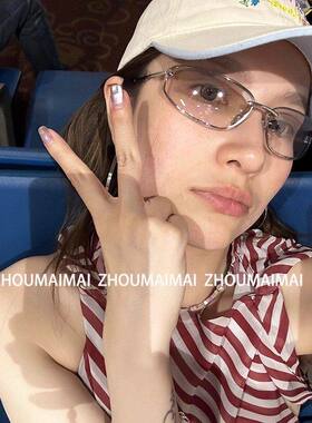 渐变银框墨镜太阳眼镜女