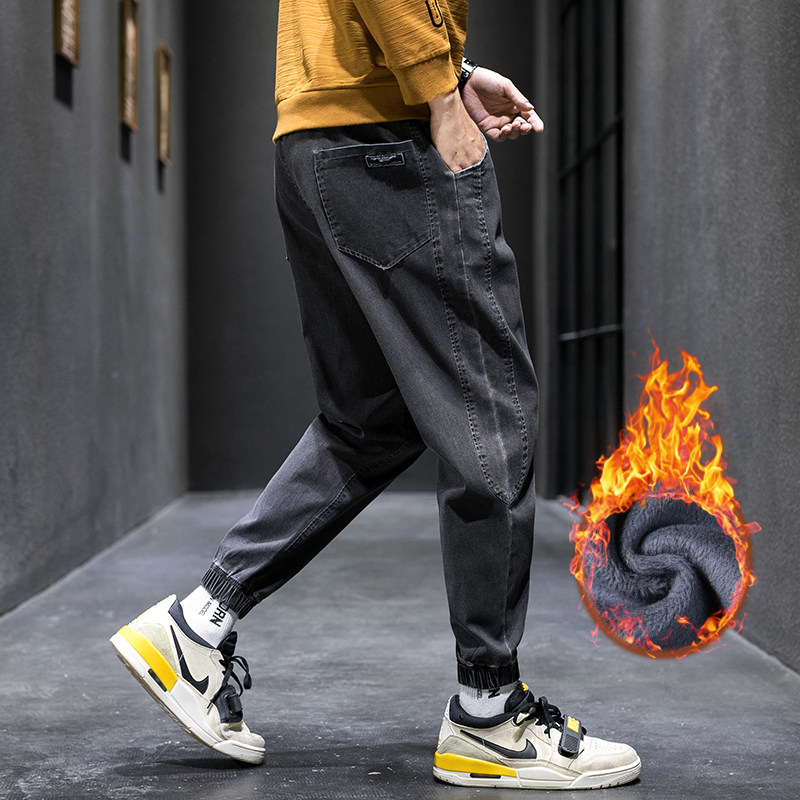 潮牌男士牛仔裤宽松直筒潮流韩版修身2020春秋款季休闲加绒裤子HH|ruв категории Мужская одежда, брюки - от Buy2taobao.com для оказания профессиональной услуги покупки агента Taobao