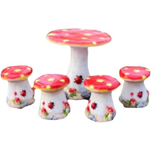 幼儿园卡通蘑菇桌椅摆件玻璃钢树脂座椅凳子装饰公园花园庭院雕塑