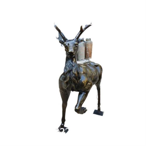 铸铜鹿雕塑大型玻璃钢锻铜动物摆件户外商业街草坪装饰动物摆件