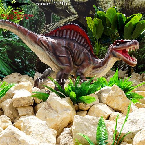 华龙年模型制作工厂仿真恐龙静态棘龙玻璃钢工艺主题乐园摆件
