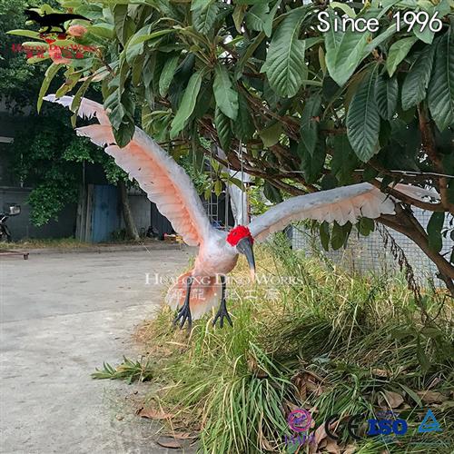 大型动物仿真厂家仿真鹤形态逼真防火阻燃海绵制作科技展展览