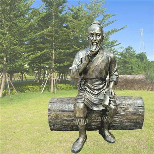 玻璃钢仿铜雕塑木匠祖师爷鲁班雕塑古代历史名人雕像厂家制作