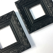 金泰凡画框黑色法式 裱画定制 复古实木干花相框油画拼图外框空框装