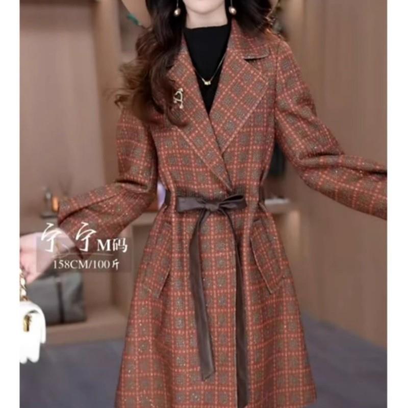 芙丽琪杭州意法风衣外套女士春秋2025新款小个子高级感中长款大衣