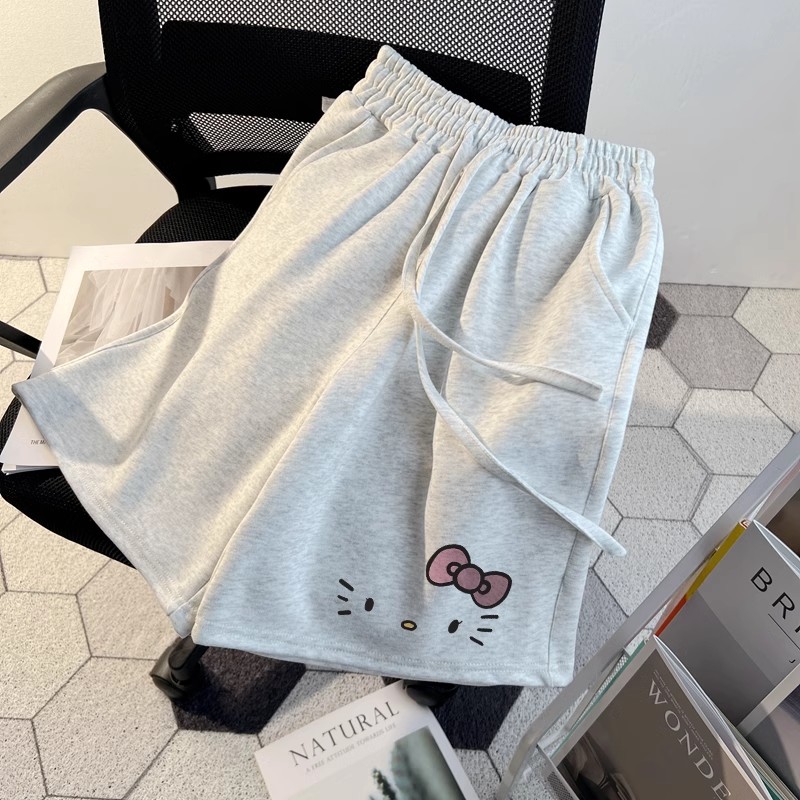 麦欧比女童运动短裤夏装2025新款儿童卡通阔腿裤中大童休闲裤裤子