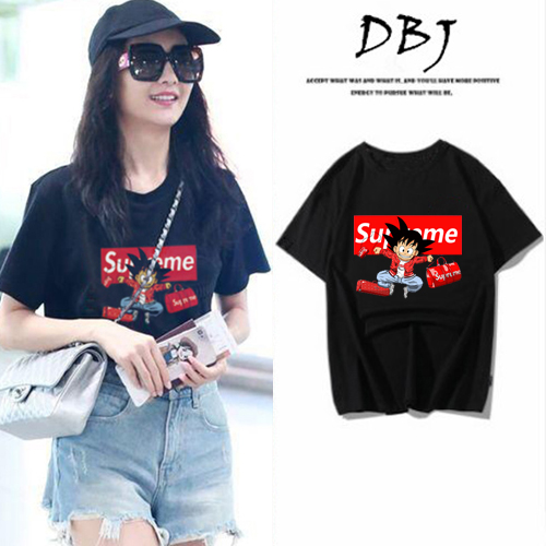 Chao brand short sleeve summer printed T-shirt multi color Multi Size milk silk