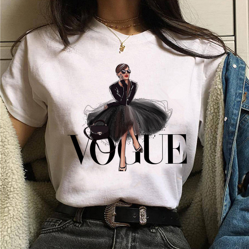 Vogue Princess T-Shirt New Vogue Princess print short sleeve round neck T-shirt