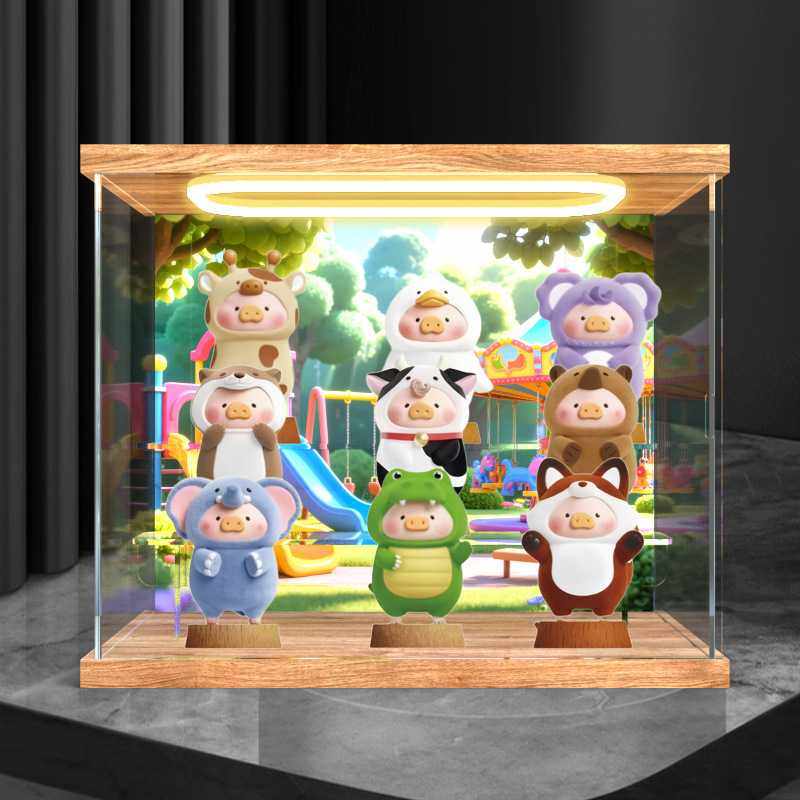 适用TOPTOY LuLu猪 动物派对 潮玩盲手办亚克力回型灯彩绘收纳盒