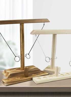Ring toss Game亚马逊木制投掷勾环套圈喝酒互动游戏桌面抛抛乐玩