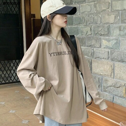 秋季新款时尚百搭打底衫200斤胖MM大码女装宽松显瘦长袖T恤上衣服