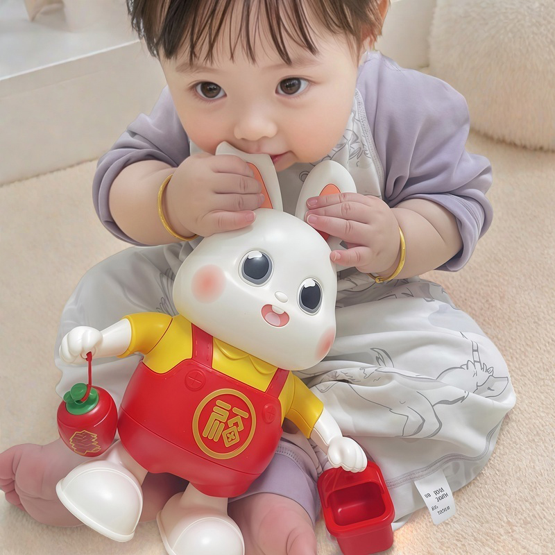 永爍跳舞小兔子抬頭練習嬰兒玩具