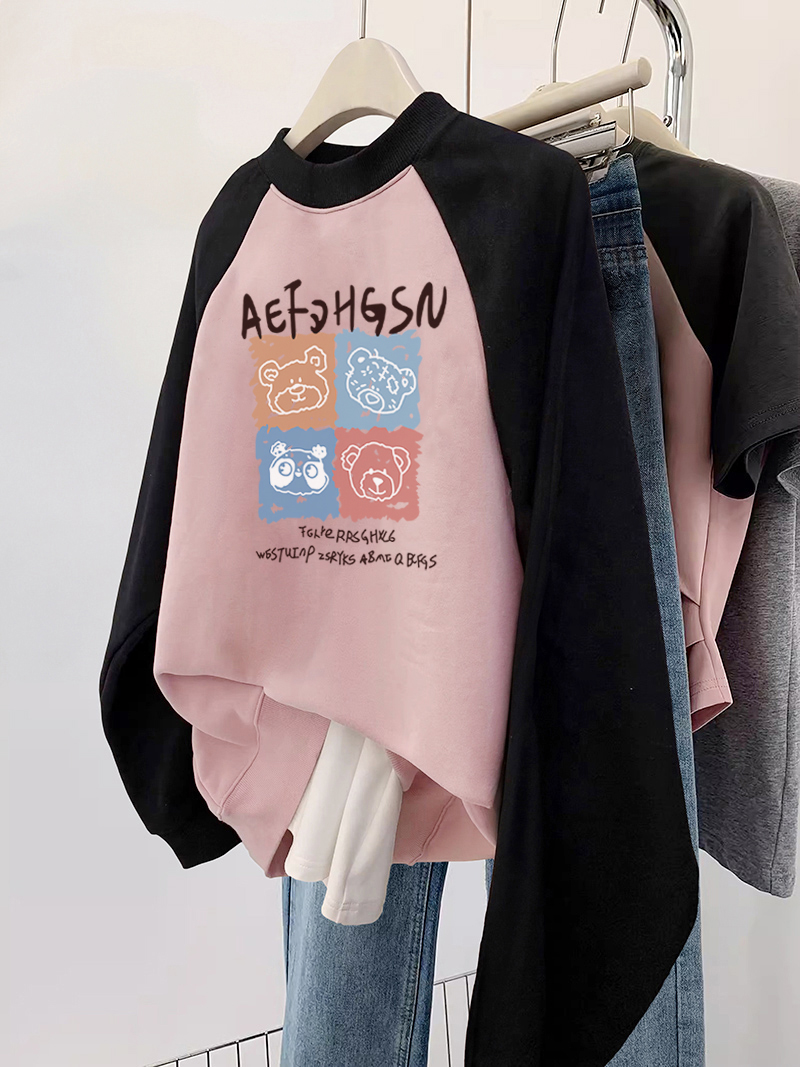 无帽加绒加厚秋冬季卫衣