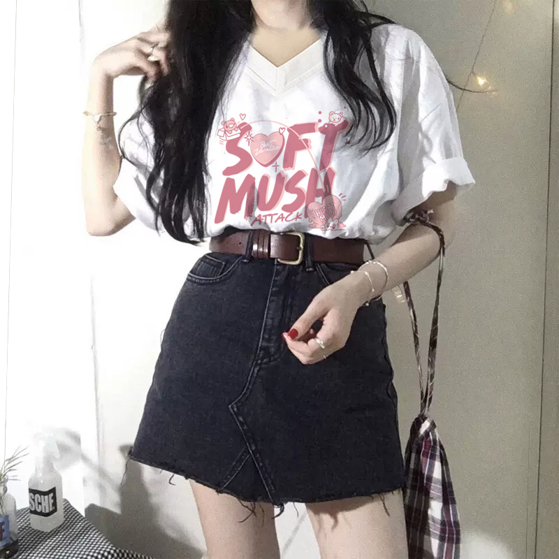 v领上衣设计感小众女装白色