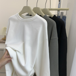 白色加绒打底衫2025新款秋冬内搭保暖中长款上衣女遮屁股长袖t恤