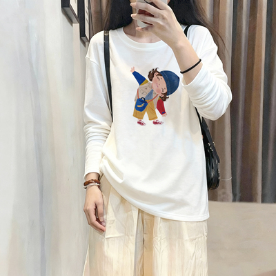 纯棉长袖t恤女2025新款爆款