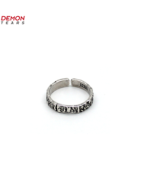 DEMON TEARS 不规则镀银小众设计感开口戒指男女简约可调节指环
