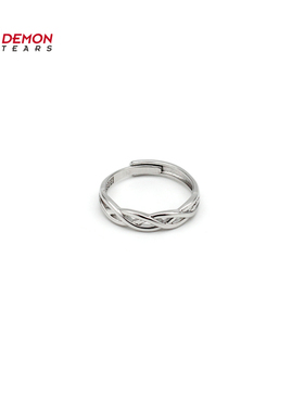 DEMONTEARS冷淡风镀银复古小众设计戒指男女个性开口可调节指环