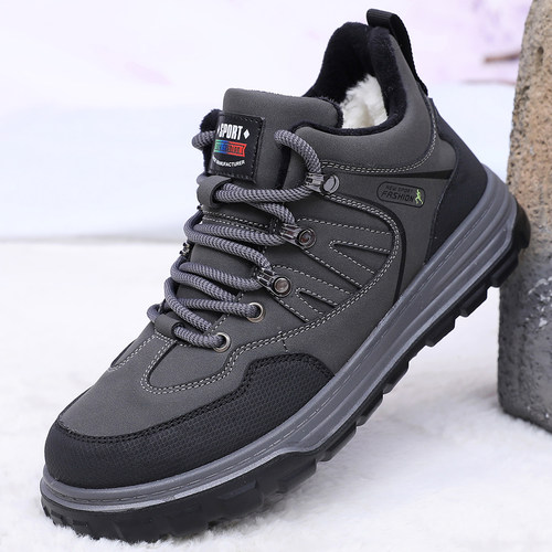 冬男士加绒保暖防滑棉鞋户外运动