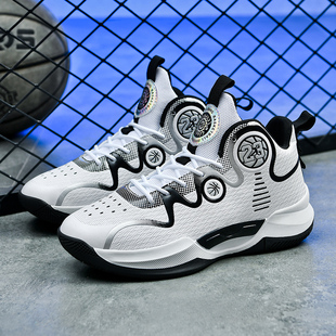 青少年运动鞋男款2025新款秋季防滑耐磨初中学生双色鸳鸯篮球鞋45