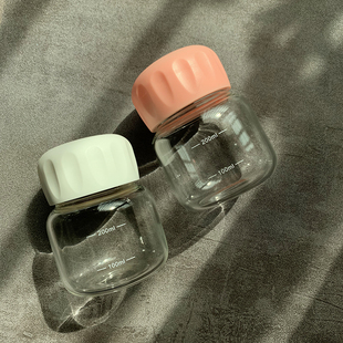 高硼硅玻璃透明便携水杯高颜值方形杯小清新咖啡杯壶小容量口袋杯