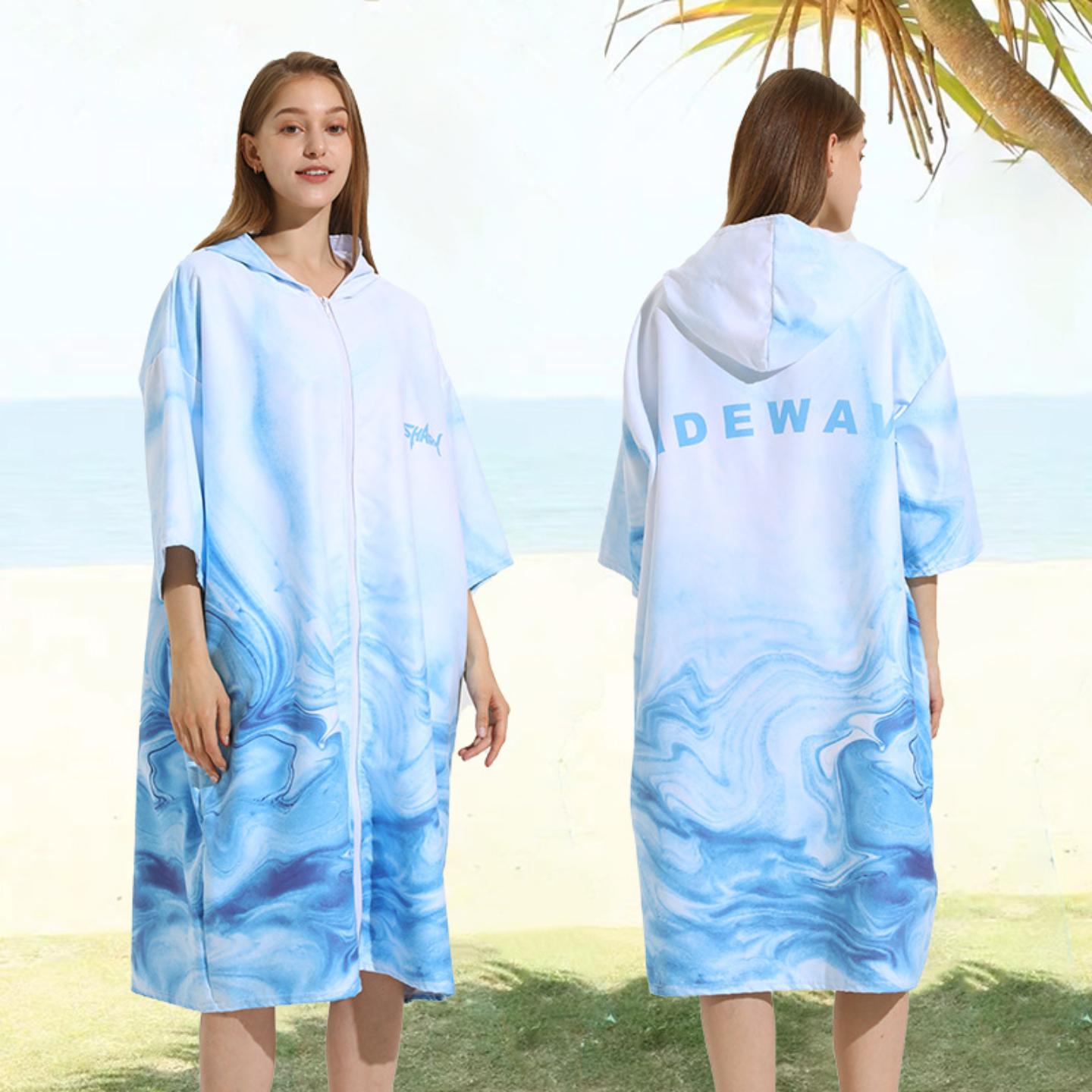 游泳速干浴巾女斗篷浴袍带帽吸水男吸水温泉潜水可穿运动沙滩巾男