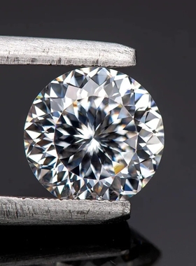 鸟巢切工圆形D色莫桑石裸石百面切1克拉婚戒项链镶嵌主石极白超闪