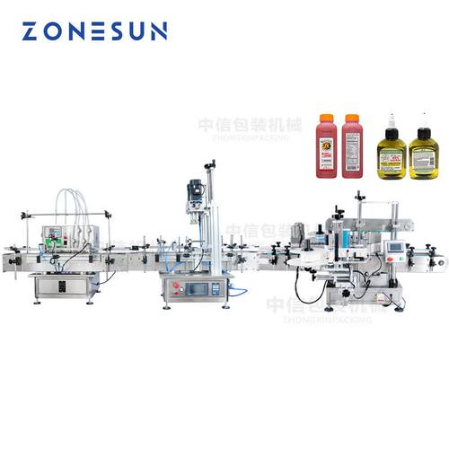ZONESUN ZS-FAL180C9 台式自动线精油液体灌装旋盖方瓶双面贴标机