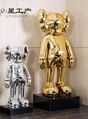 暴力熊玻璃钢卡通雕塑家居客厅样板房酒店大堂玄关软装公仔大摆件