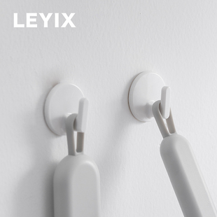 LEYIX6个装 小挂钩强力粘胶免打孔钥匙壁挂无痕浴室厨房门后衣帽钩