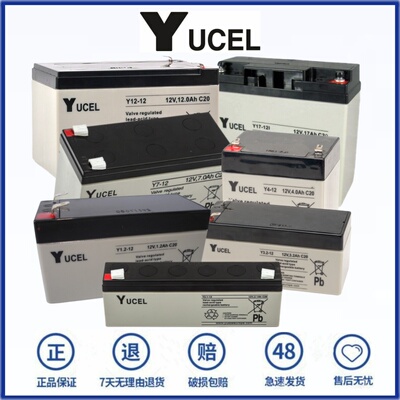 YUCEL蓄电池 Y17-12I 0.8 1.2 3.2 4 5 L FR 12V7.0AH C20 电池