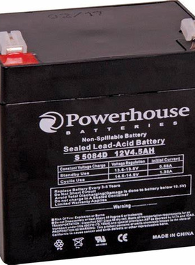 powerhouse蓄电池 S 5084D 12V4.5AH 免维护可充电电池