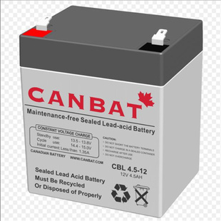 免维护可充电电池 1212V4.5AH CANBAT蓄电池 CBL4.5