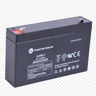 6V7AH YANGTZE 20HR免维护可充电铅酸电池 SOLAR蓄电池3