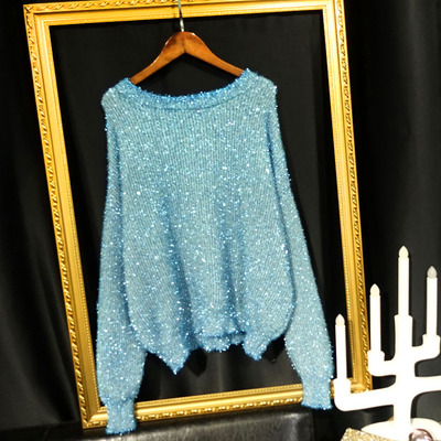 亮丝bling针织衫多巴胺闪闪上衣