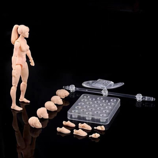 关节可动 素体男女人体美术3.75寸1:18 DIY手办 人体模型