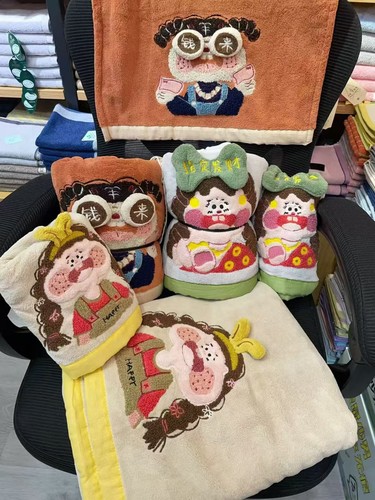 爆品新年款小富婆毛巾浴巾干发帽三件套珊瑚绒比纯棉吸水加大加厚