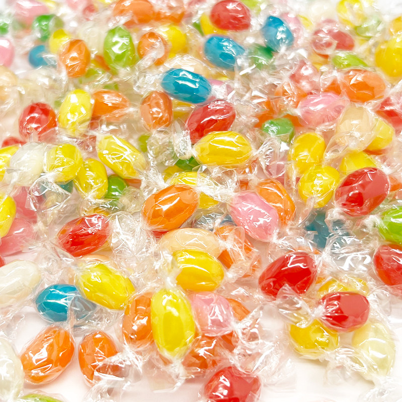 彩虹糖罐装散装七彩qq糖果吉利豆彩色软糖混合水果味儿童小零食