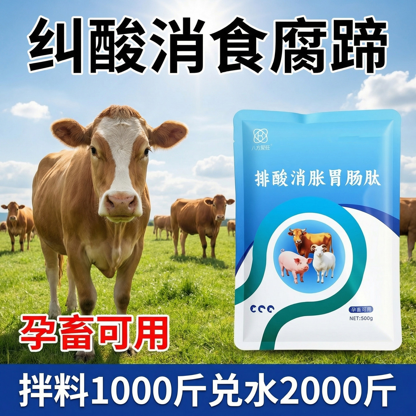 排酸消胀胃肠肽胃酸护蹄健胃宝解毒解酸灵蹄叶牛羊促反刍添加剂