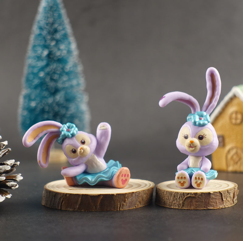 可爱坐姿史黛拉 星黛露兔子 公仔 diy贴片材料 蛋糕装饰摆件 礼物