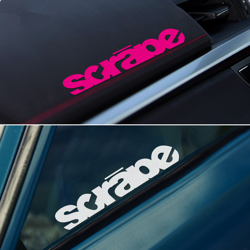 个性定制文字scrape拉花改装汽车贴纸车身后三角窗装饰车贴防水贴