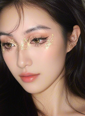 美甲金箔银箔纸金色亮片舞台影楼化妆创意亢奋妆茱儿仿妆蝴蝶碎片