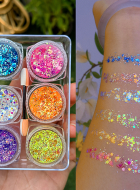 儿童眼影亮片舞台妆专用亮晶晶闪粉眼妆超闪爆闪啫喱大闪片化妆品