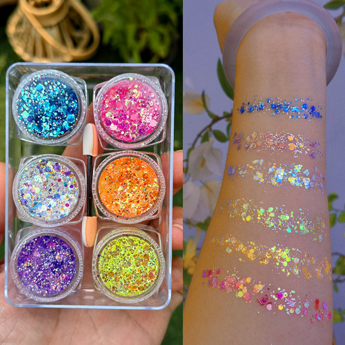 啫喱亮片眼影儿童节舞台妆脸贴钻