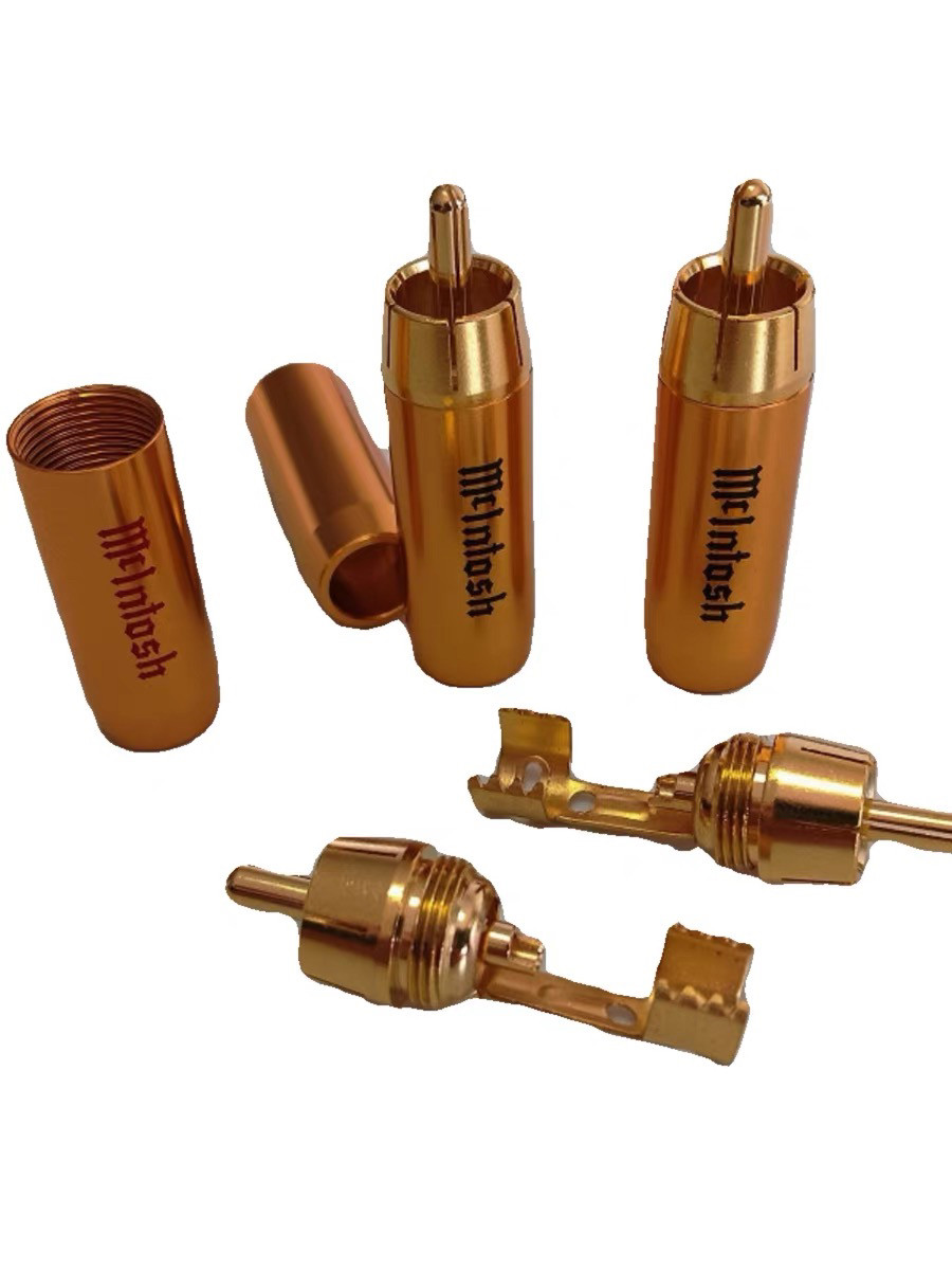 美国麦景图 音频线av线音箱配件镀金焊接rca莲花头 插头 音响接头