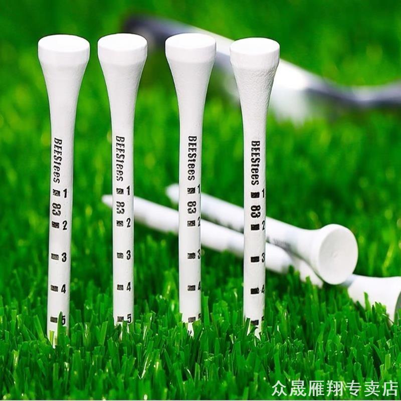 高尔夫球钉白色印刷刻度球Tee 83mm长度开球木钉10支/50支/100支