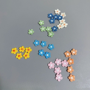 刺繡布貼可愛新款 頭飾配件補丁貼手縫 服飾輔料迷你小花朵發飾服裝