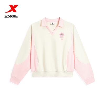 特步女士翻领卫衣秋季新款