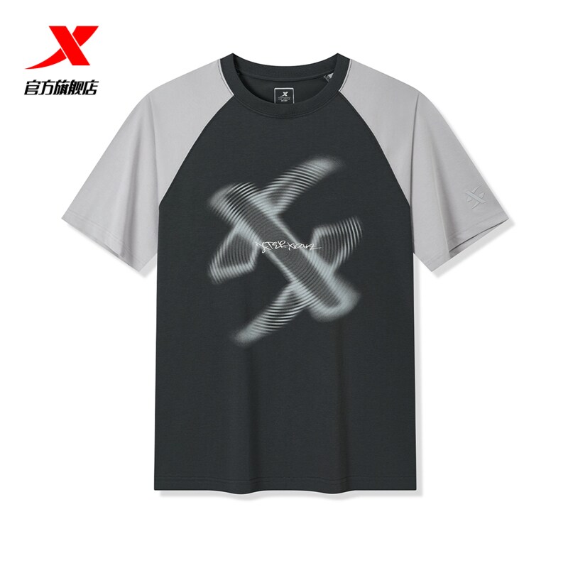 特步大LOGO短袖男2025年夏季新款男士T恤休闲运动服975229010576