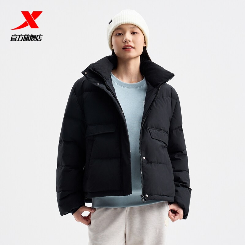特步未来构想短款羽绒服女款秋冬新款加绒保暖外套976428190288
